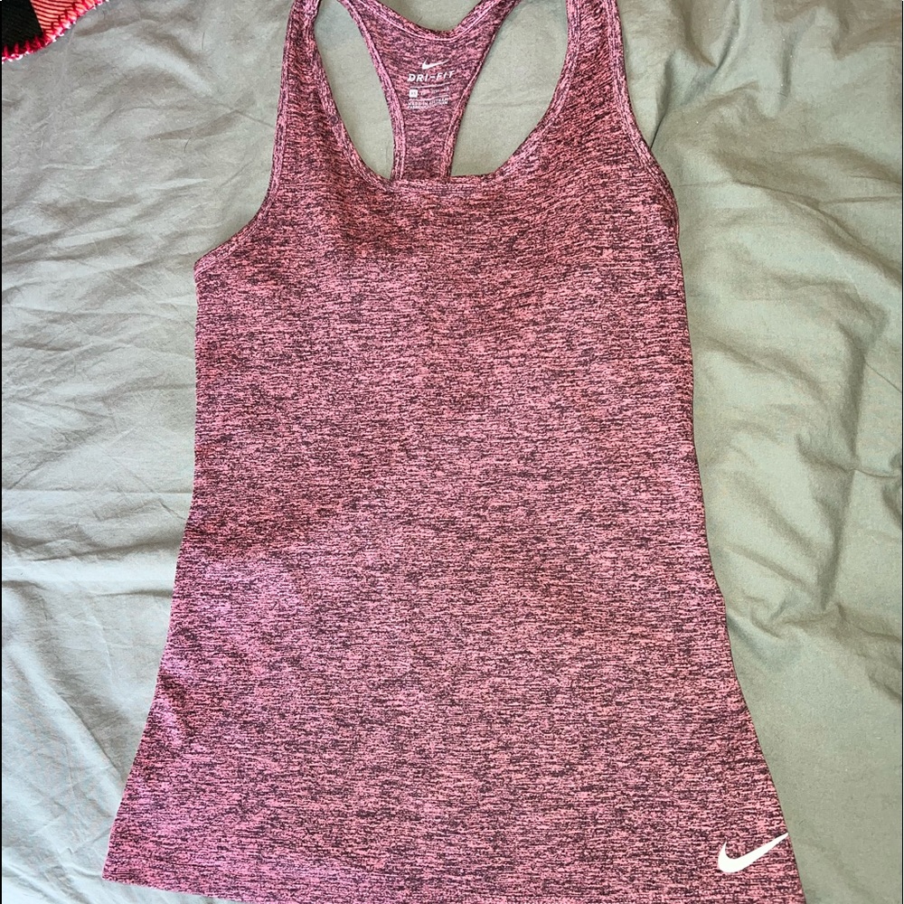 Pink and grey nike razor back tank size XS